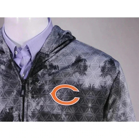 Reebok On-Field Gray Chicago Bears Full Zip Front Hooded Jacket M - Picture 4 of 13